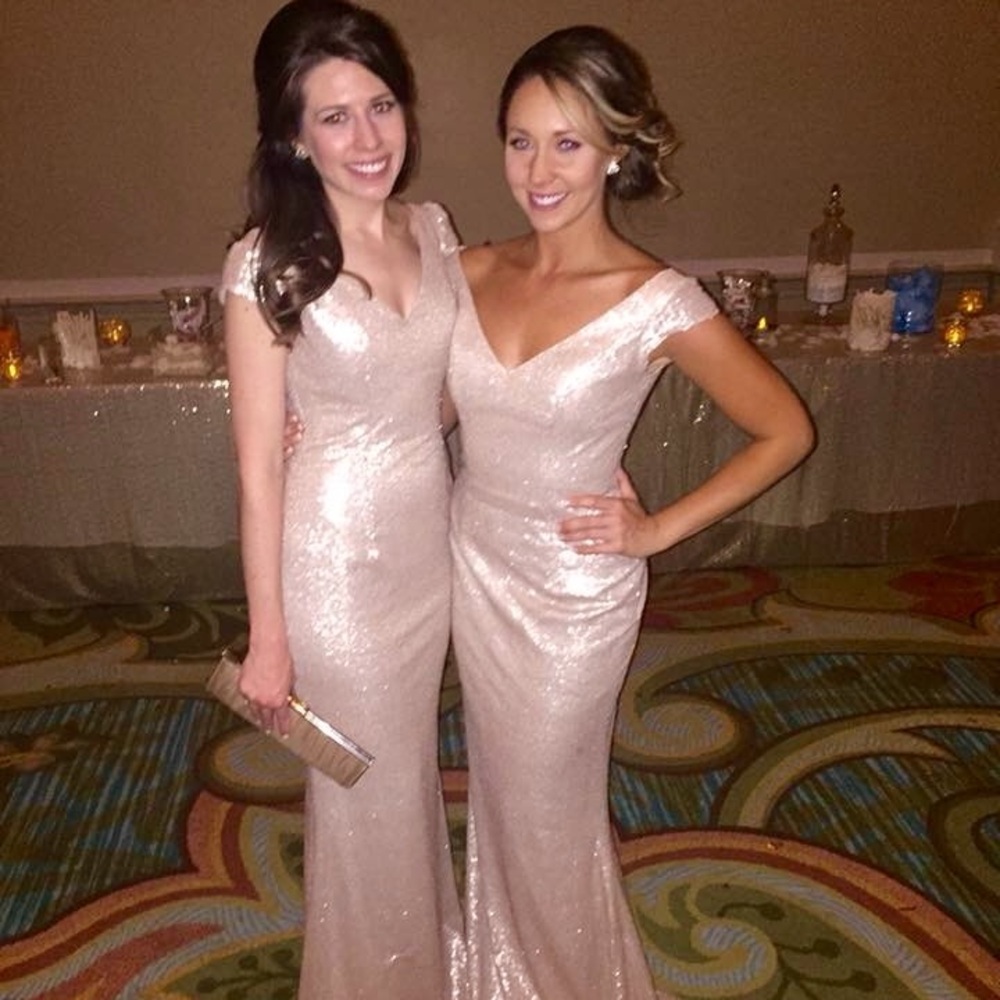 Elegant Champagne Sequin Gown